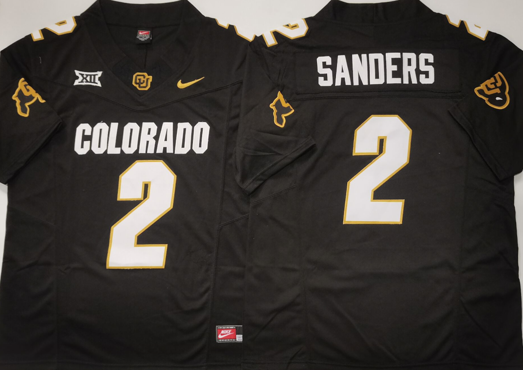 COLORADO BUFFALOES Black #2 SANDERS Jersey