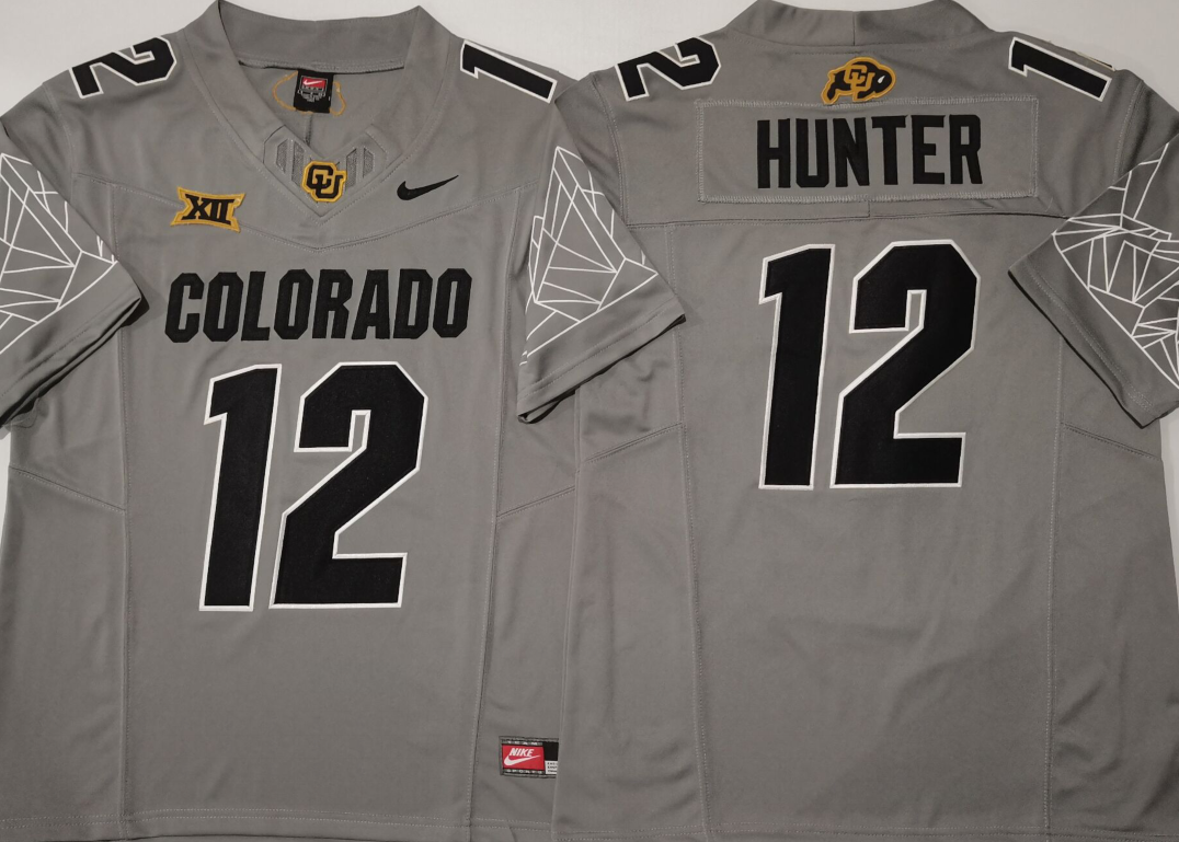 COLORADO BUFFALOES GRAY #12 HUNTER Jersey