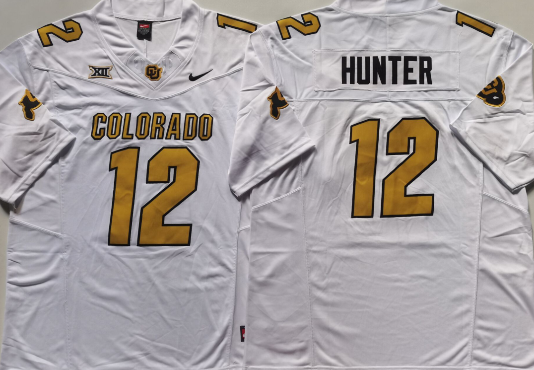 COLORADO BUFFALOES White #12 HUNTER Jersey