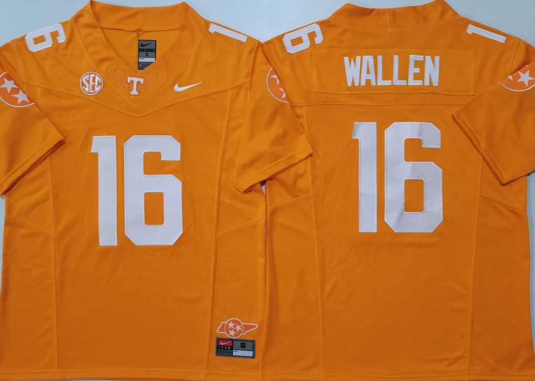 Tennessee Volunteers Orange #16 WALLEN Jersey