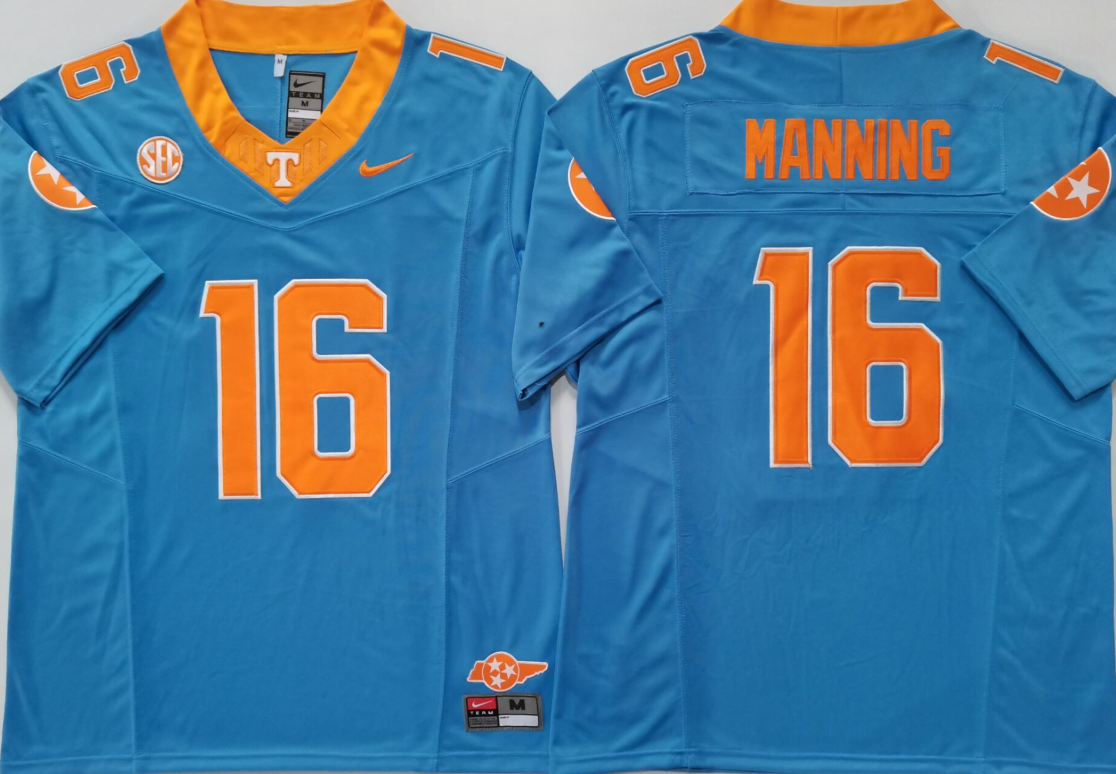 Tennessee Volunteers Blue #16 MANNING Jersey