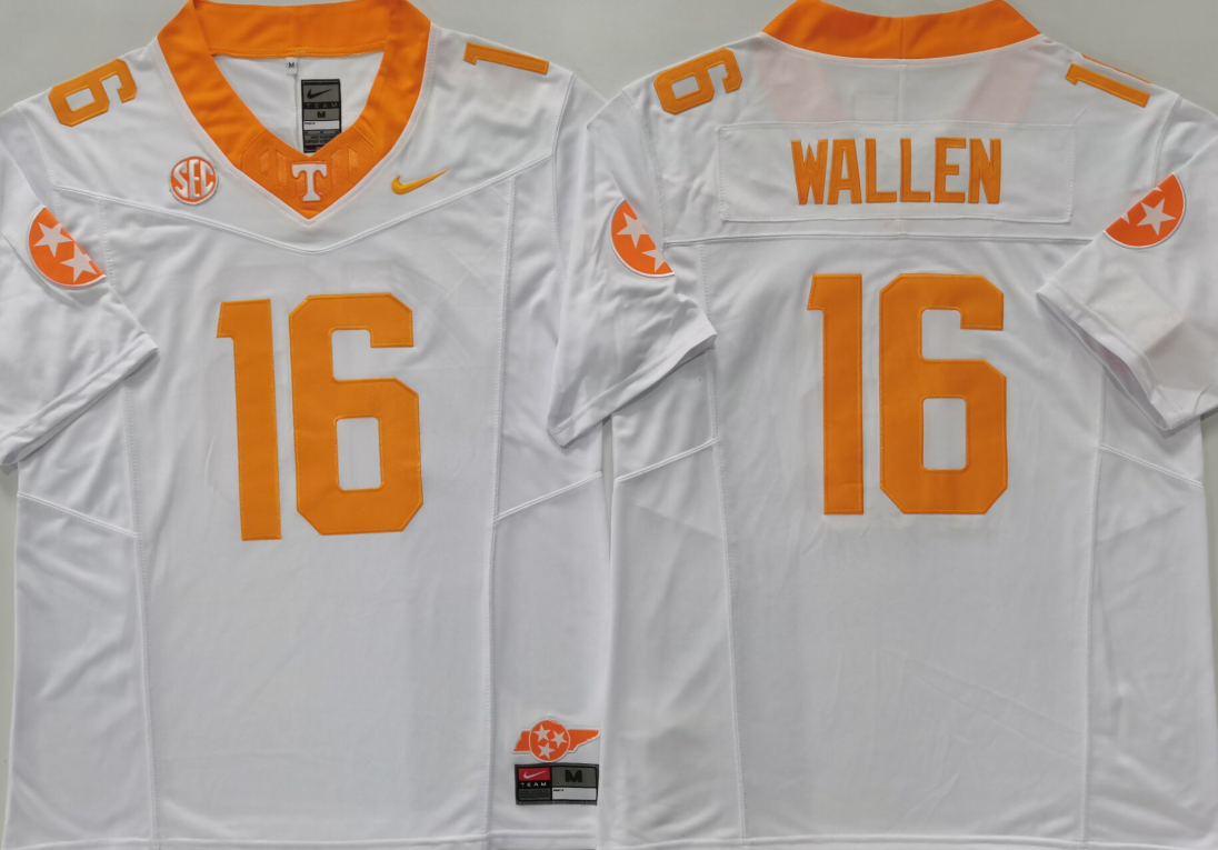 Tennessee Volunteers White #16 WALLEN Jersey