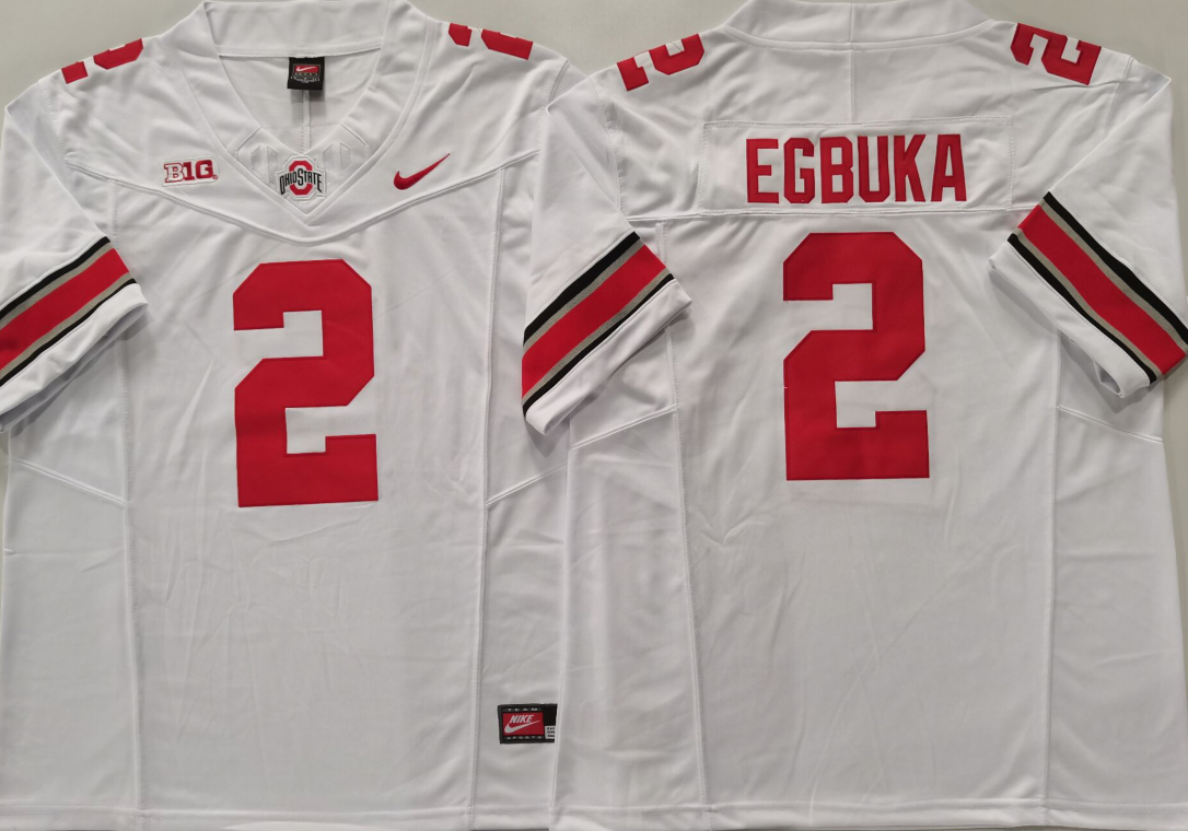 Ohio State Buckeyes White #2 EGBUKA Jersey