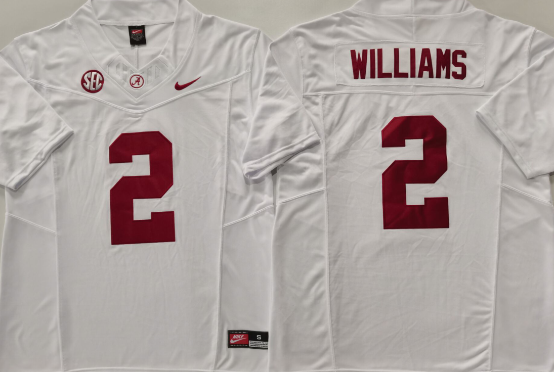 Alabama Crimson Tide White #2 WILLIAMS Jersey