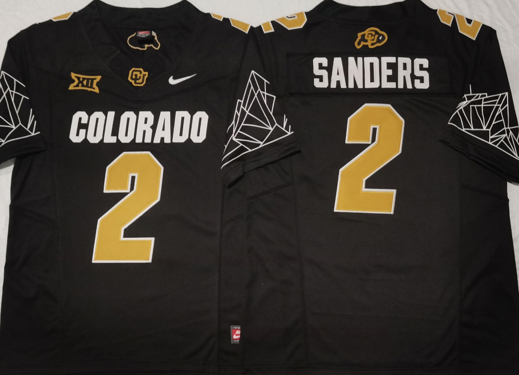 COLORADO BUFFALOES Black #2 SANDERS Jersey