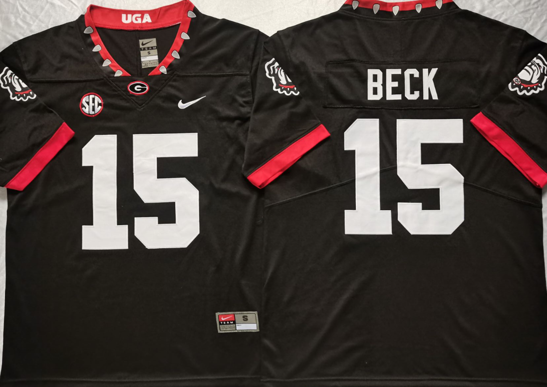 Georgia Bulldogs Black #15 BECK Jersey