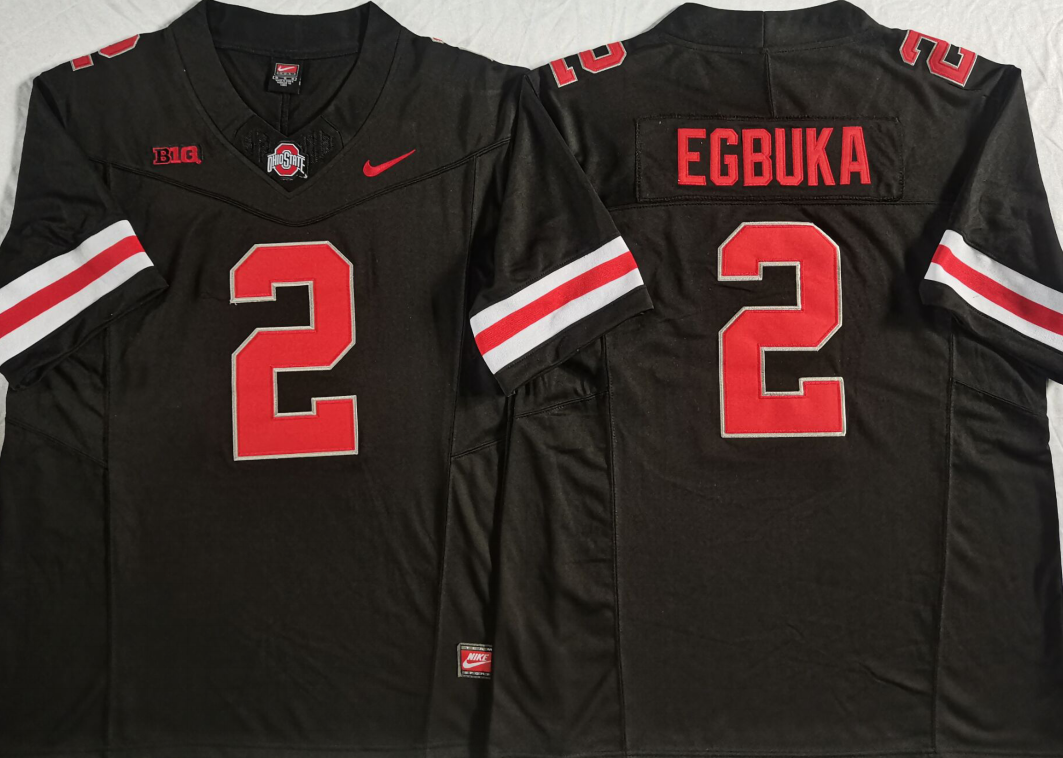Ohio State Buckeyes Black #2 EGBUKA Jersey
