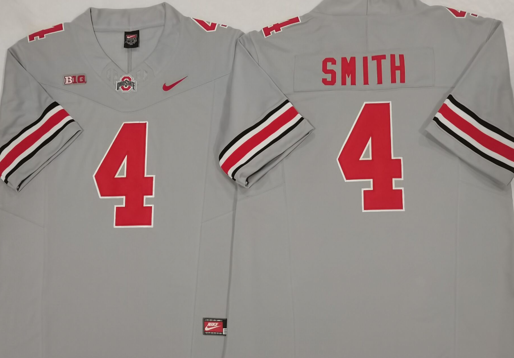 Ohio State Buckeyes GRAY #4 SMITH Jersey