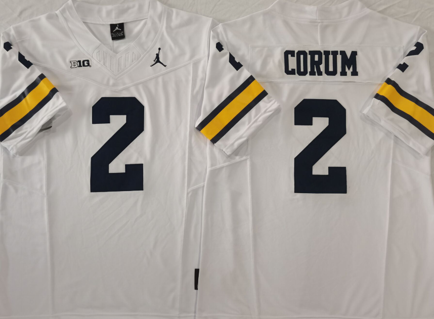 Michigan Wolverines White #2 CORUM Jersey