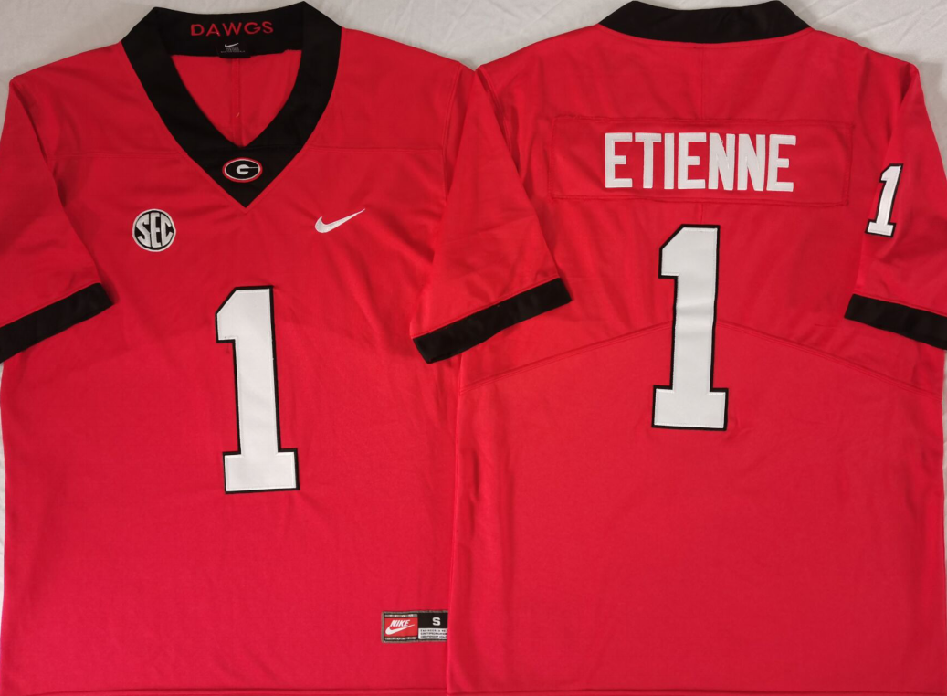 Georgia Bulldogs Red #1 ETIENNE Jersey