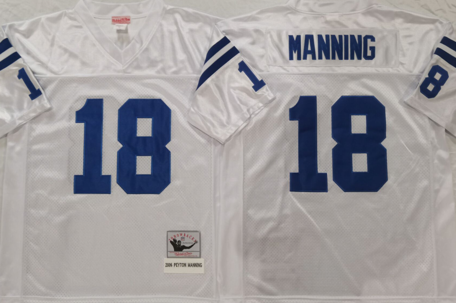 Indianapolis colts White #18 MANNING Jersey