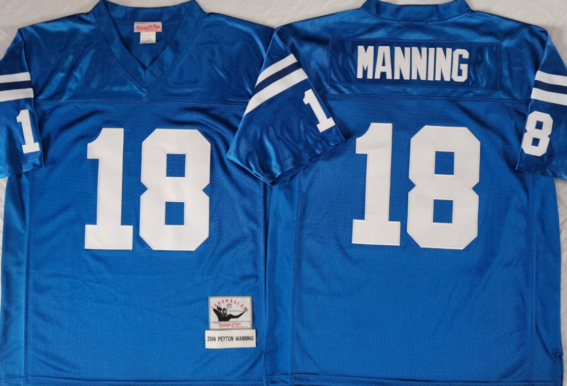Indianapolis colts Blue #18 MANNING Jersey