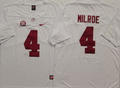 Alabama Crimson Tide White #4 MILROE Jersey