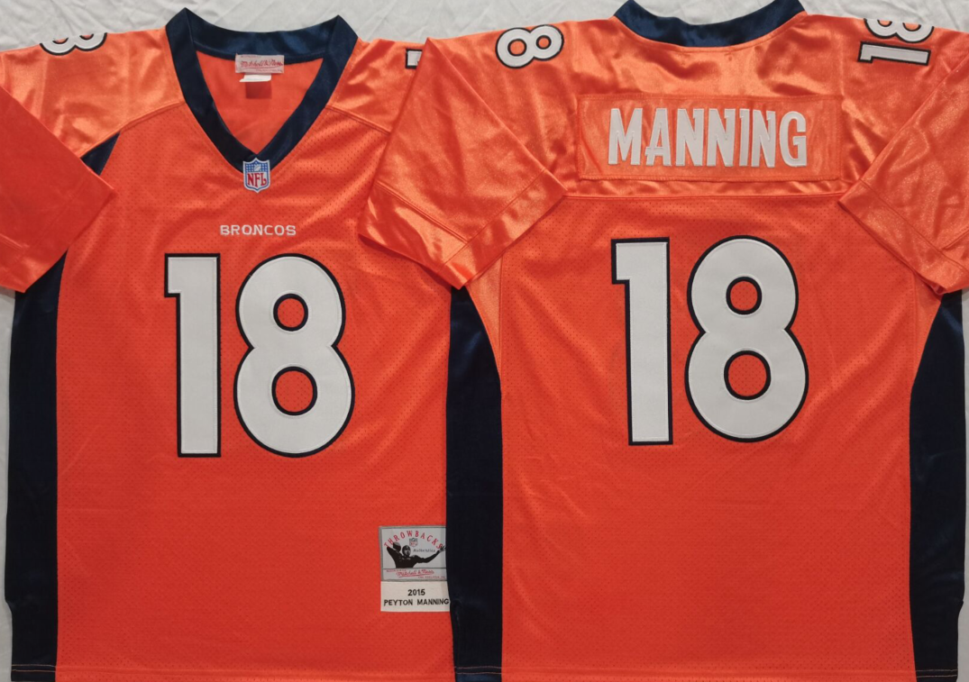 Denver Broncos Orange #18 MANNING Jersey