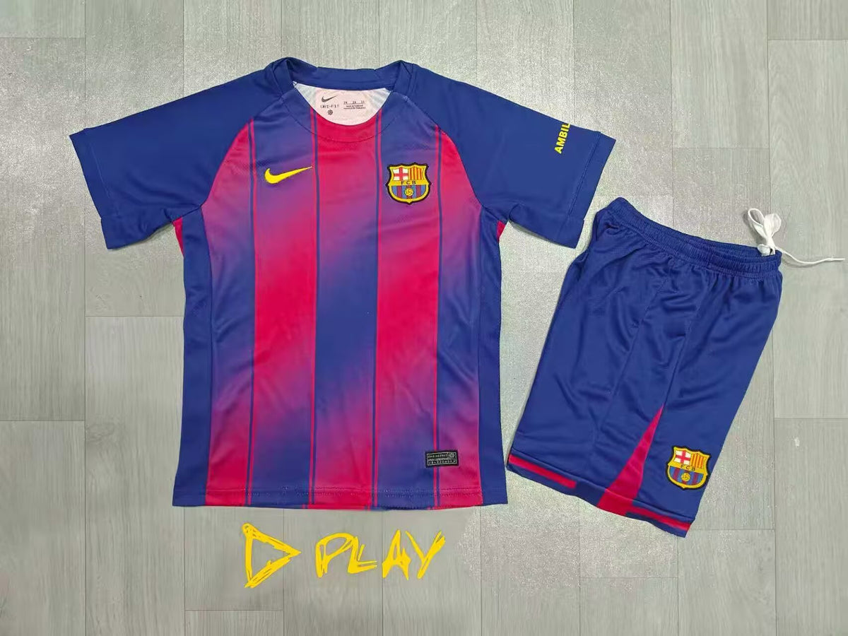 KIDS Barcelona Retro Gradient Stripe Kit – Blaugrana Fade