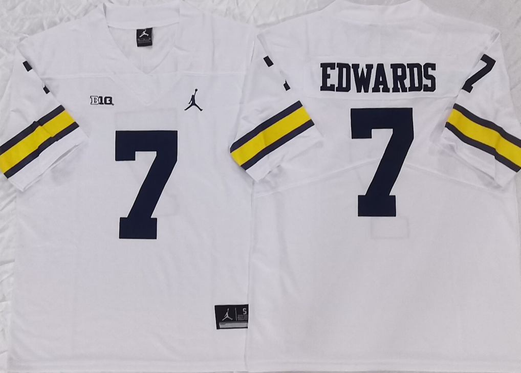 Michigan Wolverines White #7 EDWARDS Jersey