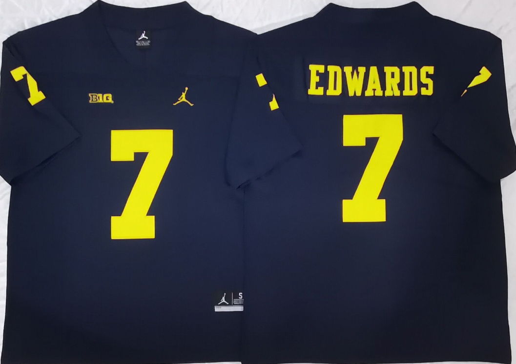 Michigan Wolverines Blue #7 EDWARDS Jersey