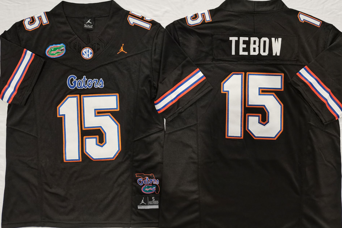 Florida Gators Black #15 TEBOW Jersey