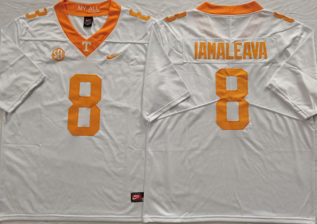 Tennessee Volunteers White #8 IAMALEAVA Jersey