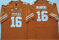 Texas Longhorns Yellow #16 MANNING Jersey