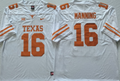 Texas Longhorns White #16 MANNING Jersey
