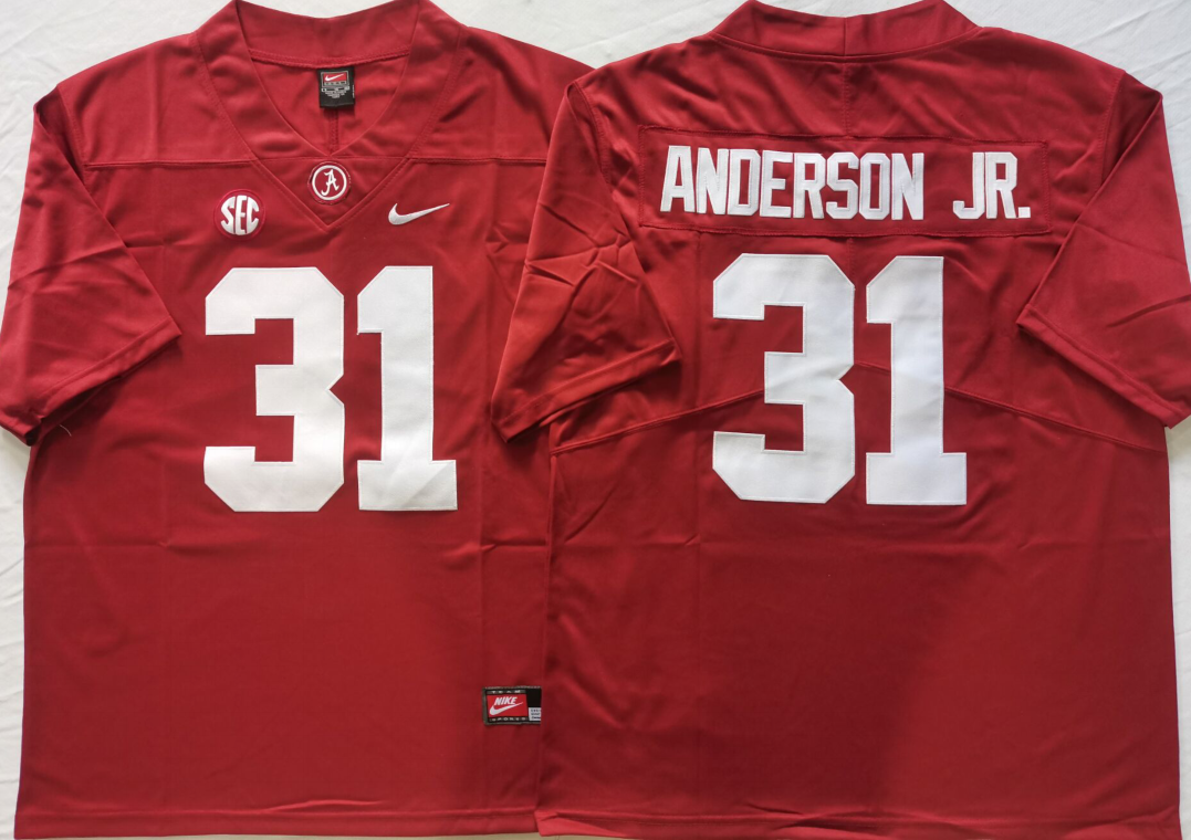 Alabama Crimson Tide Red #31 ANDERSON JR. Jersey