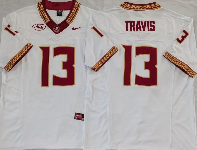 Florida State Seminoles White #13 TRAVIS Jersey