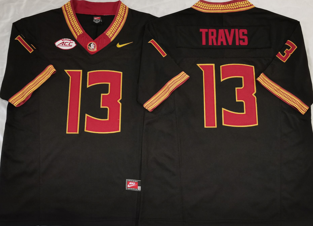 Florida State Seminoles Black #13 TRAVIS Jersey