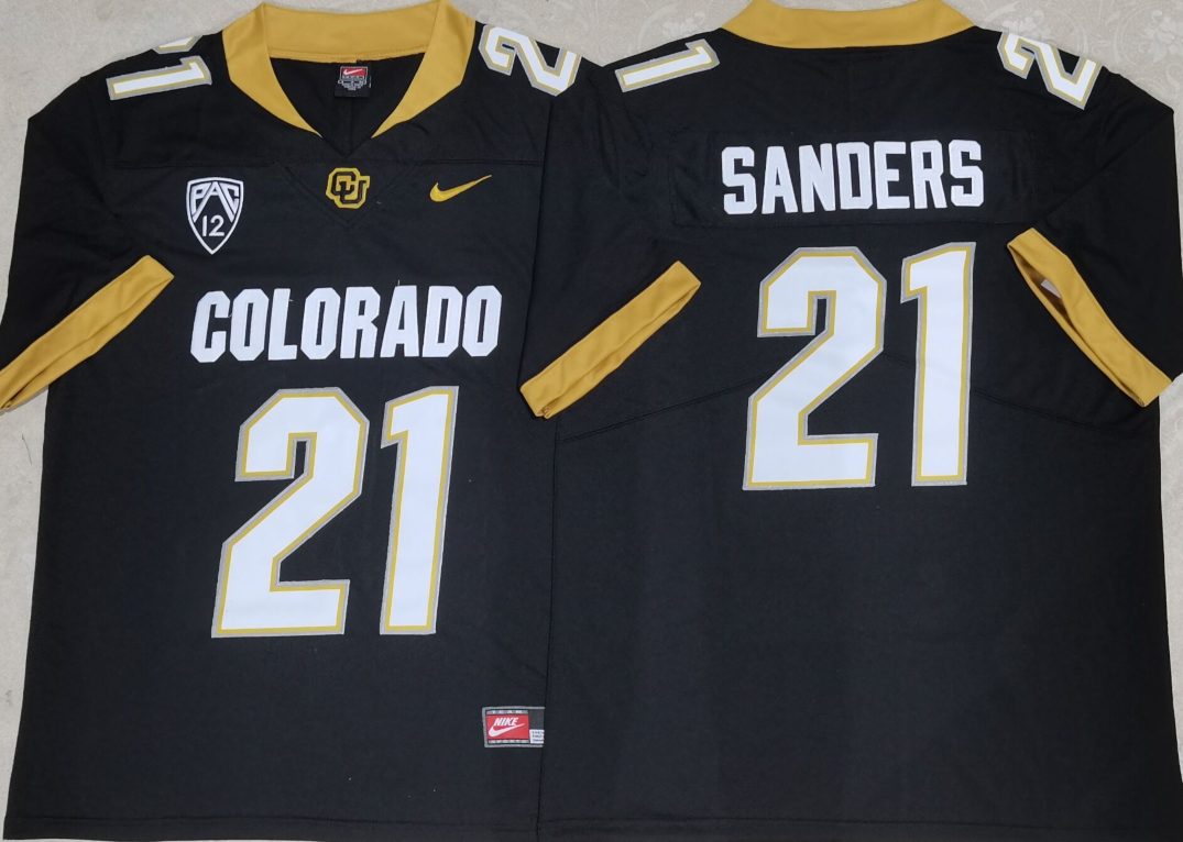 COLORADO BUFFALOES Black #21 SANDERS Jersey