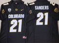 COLORADO BUFFALOES Black #21 SANDERS Jersey