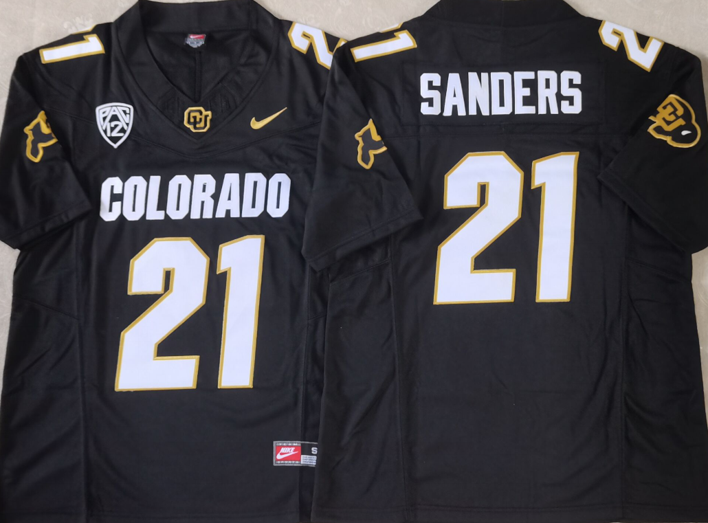 COLORADO BUFFALOES Black #21 SANDERS Jersey