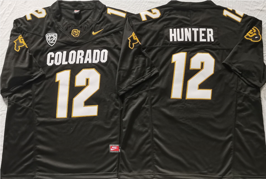 COLORADO BUFFALOES Black #12 HUNTER Jersey