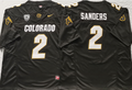 COLORADO BUFFALOES Black #2 SANDERS Jersey