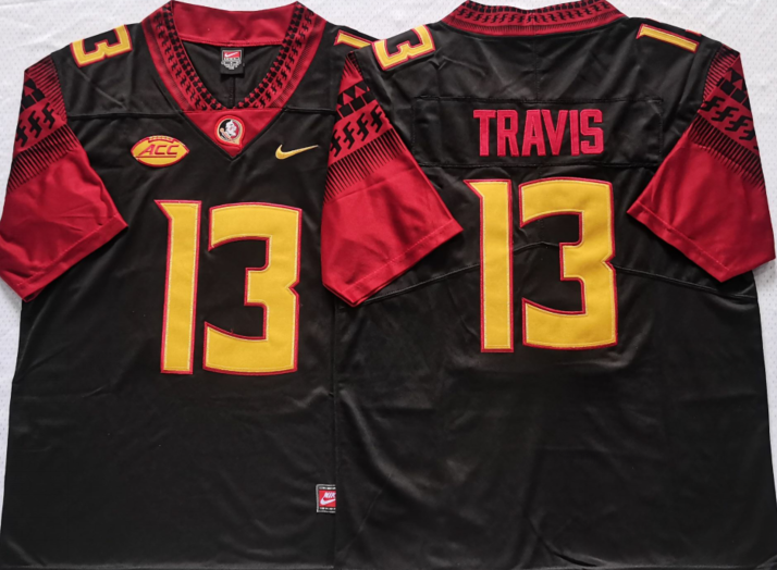 Florida State Seminoles Black #13 TRAVIS Jersey