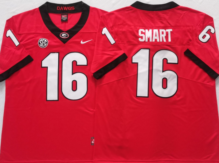 Georgia Bulldogs Red #16 SMART Jersey
