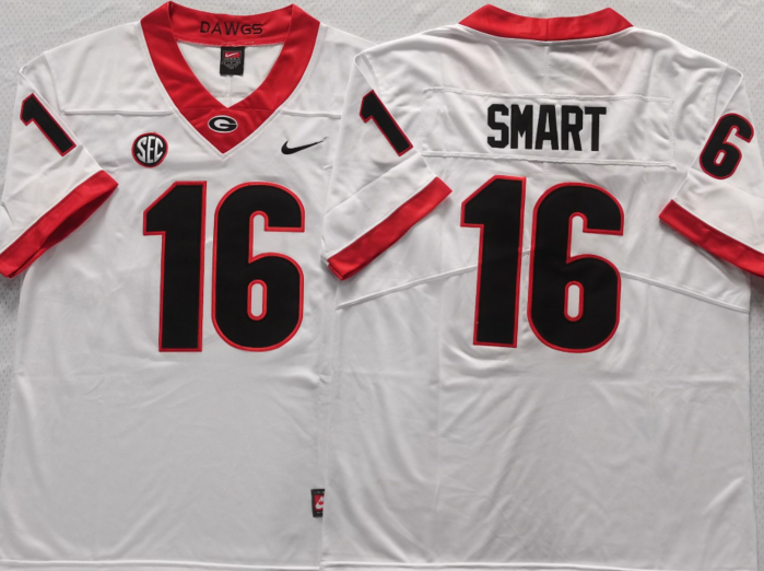 Georgia Bulldogs White #16 SMART Jersey