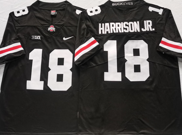 Ohio State Buckeyes Black 18 HARRISON JR. Jersey
