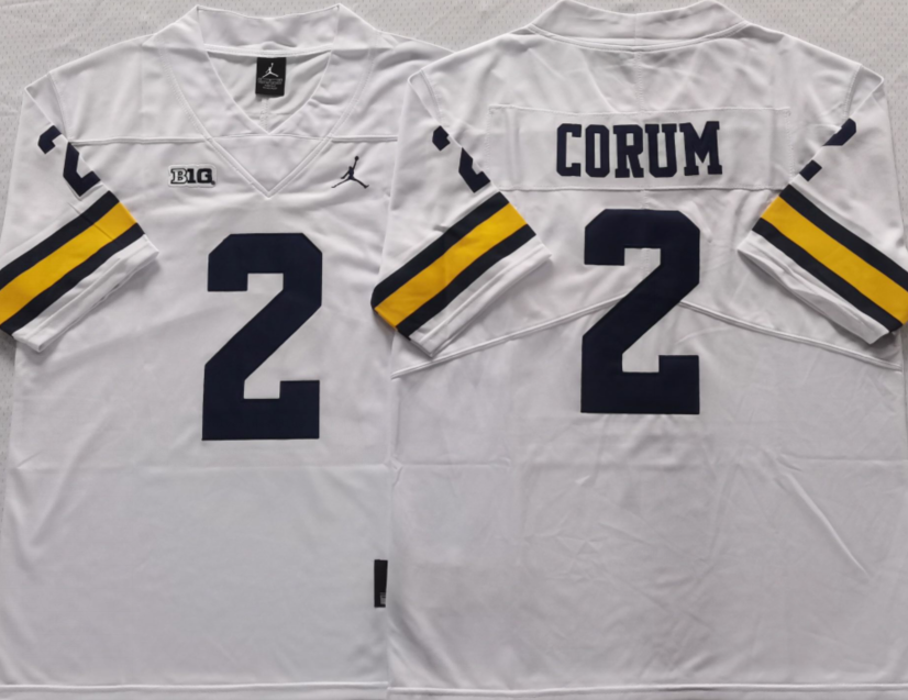 Michigan Wolverines White #2 CORUM Jersey