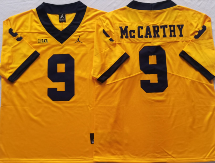 Michigan Wolverines Yellow #9 McCARTHY Jersey