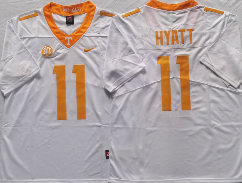 Tennessee Volunteers White #11 HYATT Jersey