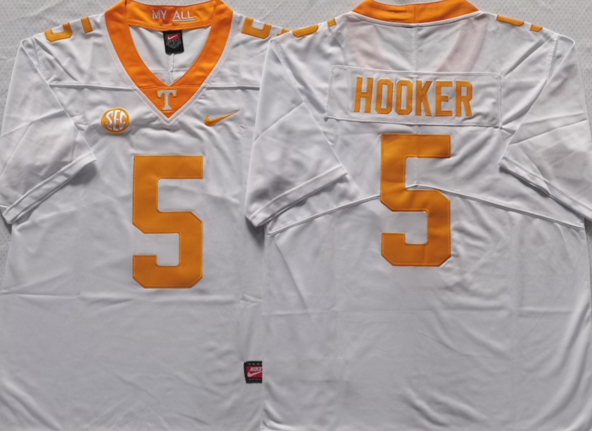 Tennessee Volunteers White #5 HOOKER Jersey