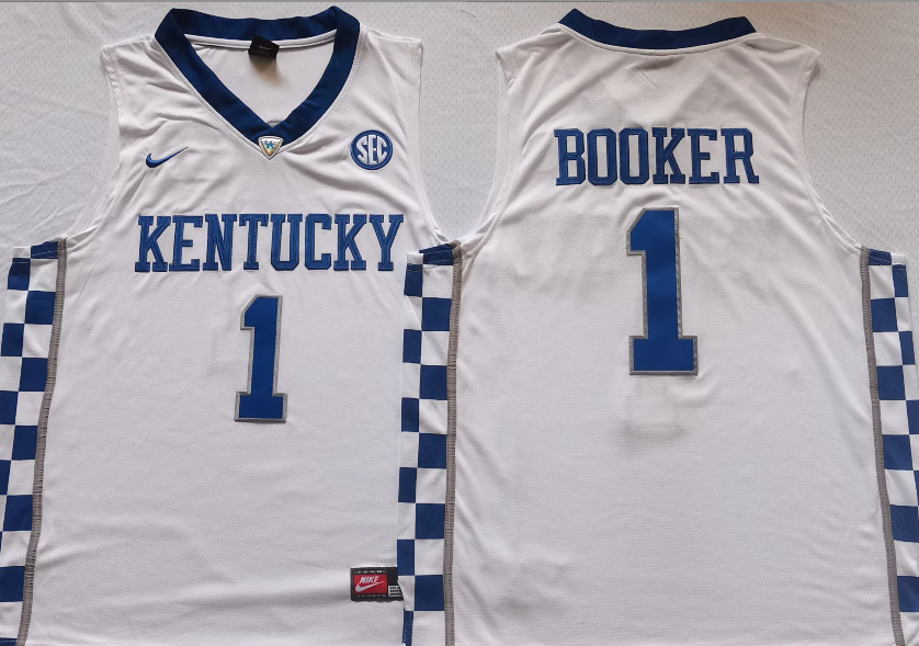 Kentucky Wildcats White #1 BOOKER Jersey