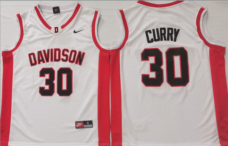 Davidson Wildcats White #30 CURRY Jersey