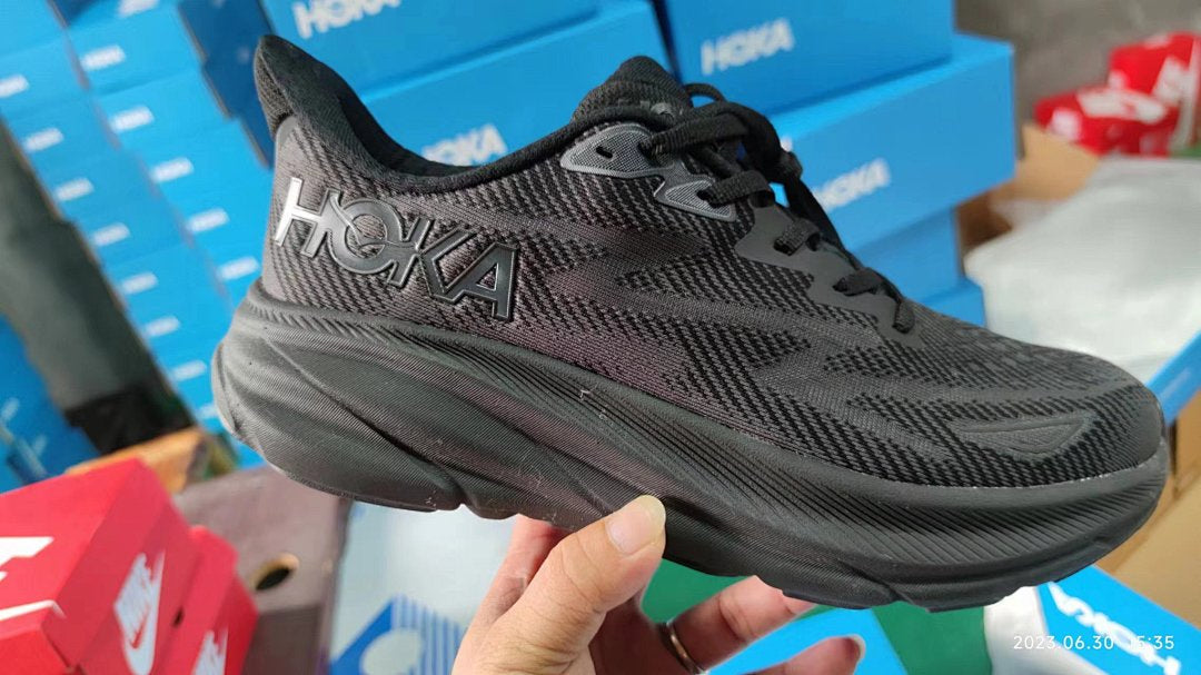 HOKA Men's Clifton 9 Running Shoes Triple Black