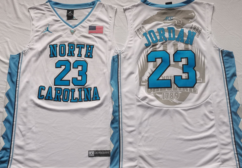 North Carolina Tar Heels White #23 JORDAN Jersey