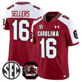 Men's South Carolina Fighting Gamecocks #16 LaNorris Sellers Garnet