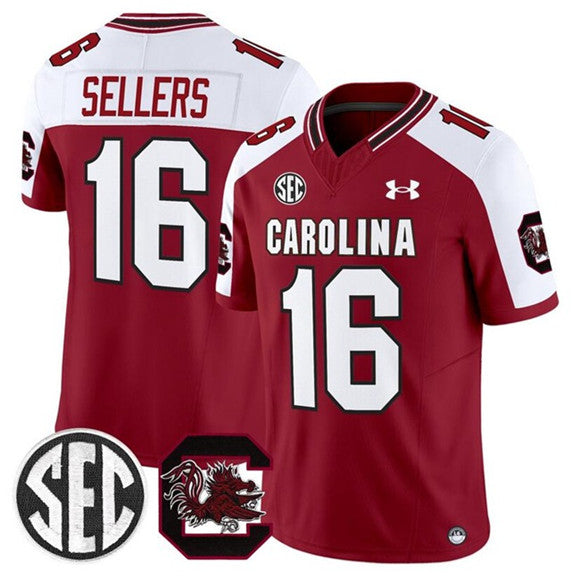 Men's South Carolina Fighting Gamecocks #16 LaNorris Sellers Garnet