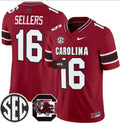 Men's South Carolina Fighting Gamecocks #16 LaNorris Sellers Garnet