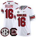 Men's South Carolina Fighting Gamecocks #16 LaNorris Sellers White 2026
