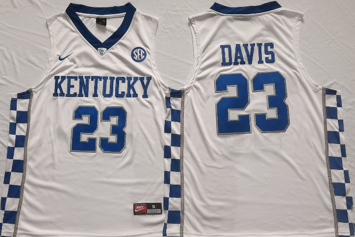 Kentucky Wildcats White #23 DAVIS Jersey